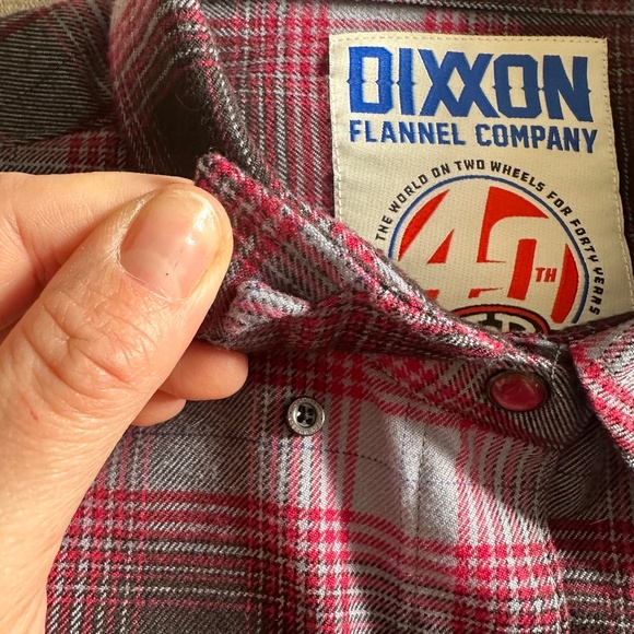 Rare Women's Dixxon Maroon Plaid Flannel - J&P Cycles 40th Anniversary - Medium - Picture 5 of 9